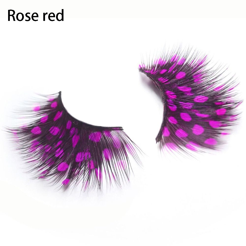 1Pair Bushy Feathers Exaggerate False Eyelashes Stage Catwalk Art Fake Eyelashes 100% Handmade Eyelash Extension
