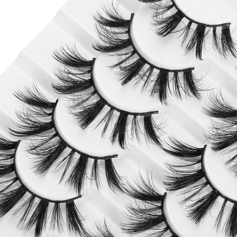 8 Pairs 3D Mink False Eyelashes Natural Wispy Fluffy Dramatic Volume Fake Lashes Extension Handmade Cruelty-free Eyelash