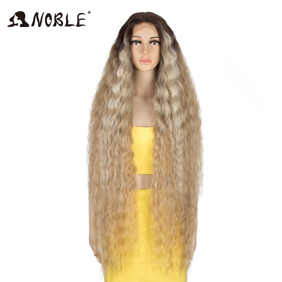 Cosplay Wig Synthetic Lace Part Wig Long Curly 42 Inch Cosplay Wig Blonde Ombre Lace Wig Synthetic Lace Wig