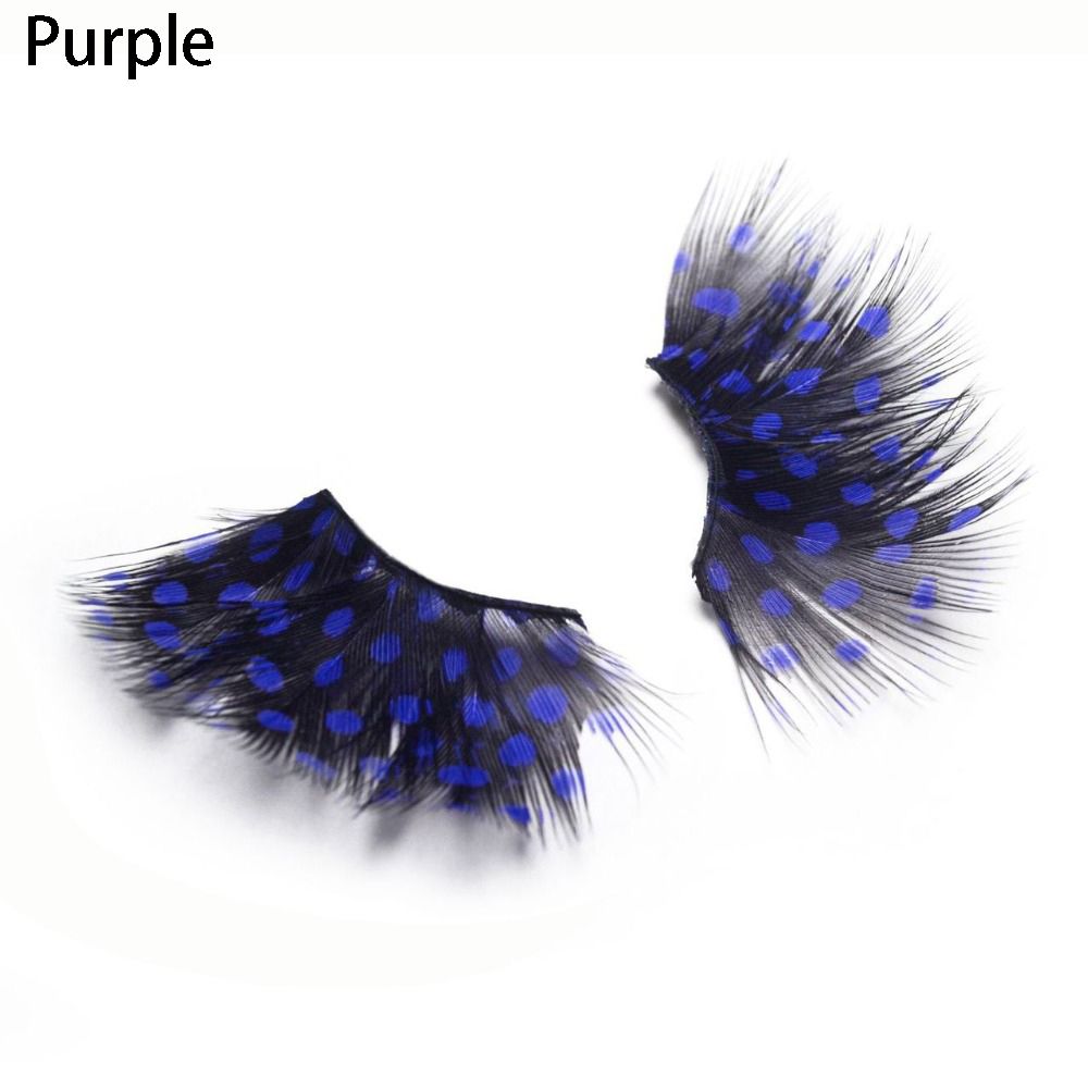1Pair Bushy Feathers Exaggerate False Eyelashes Stage Catwalk Art Fake Eyelashes 100% Handmade Eyelash Extension