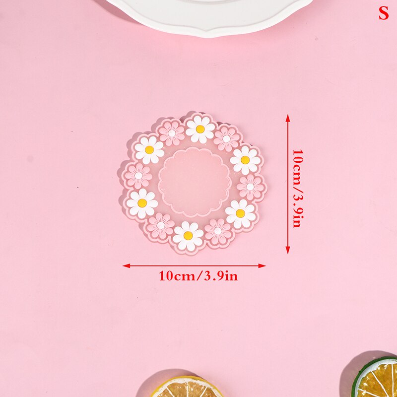 1Pc Japanese Cherry Insulated Table Mat Milk Cup Non Slip Coaster Non Slip Coaster Kitchen Family Office Accessories
