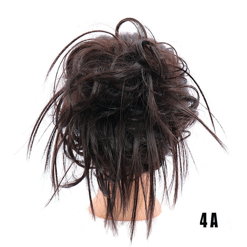 Synthetic Chignon Messy Scrunchies Elastic Band Hair Bun Straight Updo Hairpiece High Temperture Fiber Natural Fake Hair