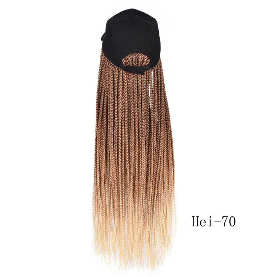 Box Braids Baseball Cap Wig 24inch Long Synthetic Braid Wigs Hat with Braiding Hair Extensions Adjustable Size