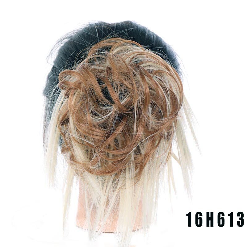 Synthetic Chignon Messy Scrunchies Elastic Band Hair Bun Straight Updo Hairpiece High Temperture Fiber Natural Fake Hair