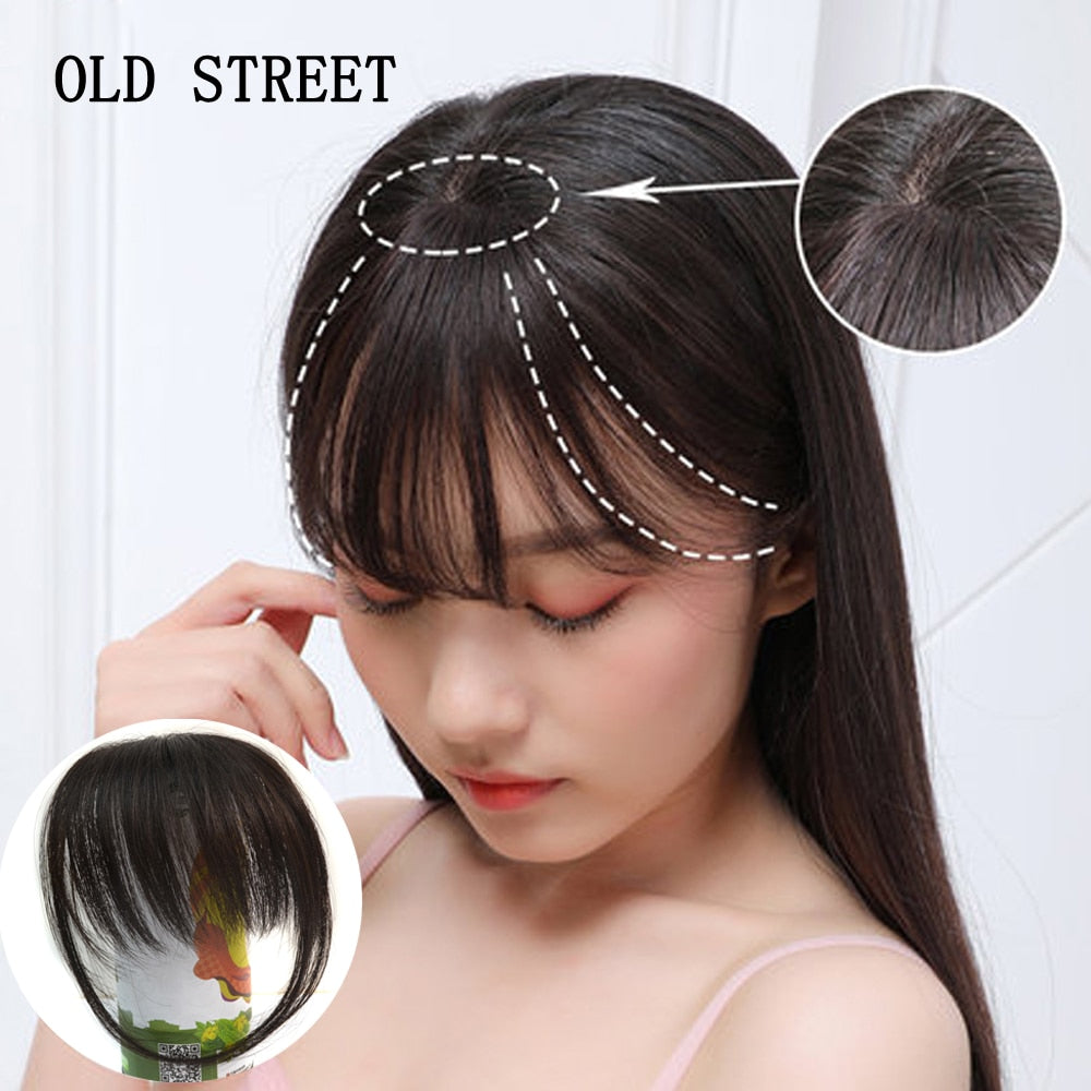 False Synthetic Bangs Hair Extension Fake Fringe Natural Hair Clip on Hairpieces Light Brown Wigs