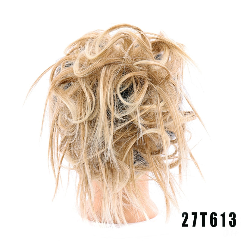 Synthetic Chignon Messy Scrunchies Elastic Band Hair Bun Straight Updo Hairpiece High Temperture Fiber Natural Fake Hair