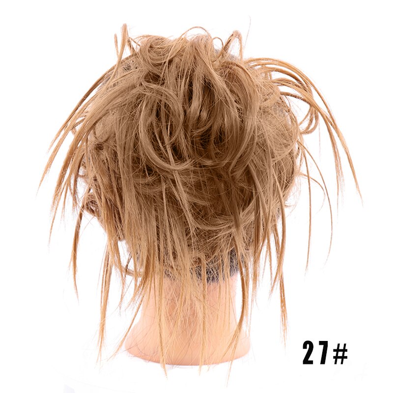 Synthetic Chignon Messy Scrunchies Elastic Band Hair Bun Straight Updo Hairpiece High Temperture Fiber Natural Fake Hair