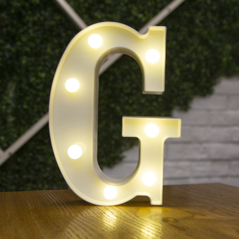 Alphabet Letter LED Lights Luminous Number Lamp Decor Battery Night Light for home Wedding Birthday party Decoration
