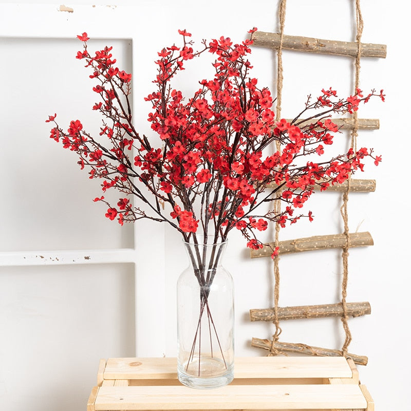 Silk Gypsophila Artificial Flower White Branch Baby Breath Fake Flower Long Bouquet Home Wedding Decoration