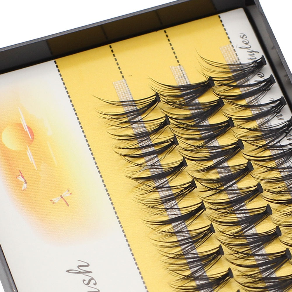 10D/20D/30D Lashes Cluster Eyelash Extension Faux Bunche Individual Natural Long Black 3D Volume Effect
