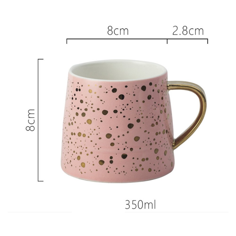Ceramic Coffee Mug Milk Cup Drinkware Starry Sky Pattern Teacup Simple Creative Mugs pink black white cup