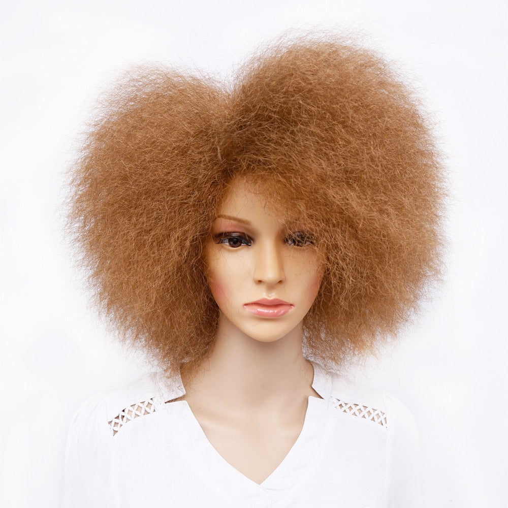 Amir Synthetic Kinky Curly Wig Short Afro Wigs Black Brown Red Color 6inch Short Wig