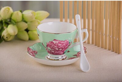 180ML fine bone coffee cup and saucer and spoon, funny fashion design, zakka tazas cafe espresso cup, european coffee mug