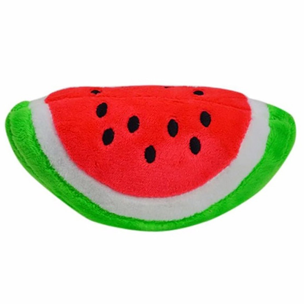 Pet Toys Funny Cartoon Cute Fruit Bite Resistant Plush Squeaky Toy Pet Chew Toy For Cats Pet Interactive Partner