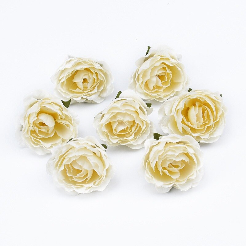 10Pcs 4cm Multicolor Wedding Decoration Silk Roses Scrapbooking Home Decor Artificial Plants Decorative Flowers Wreaths Pompons