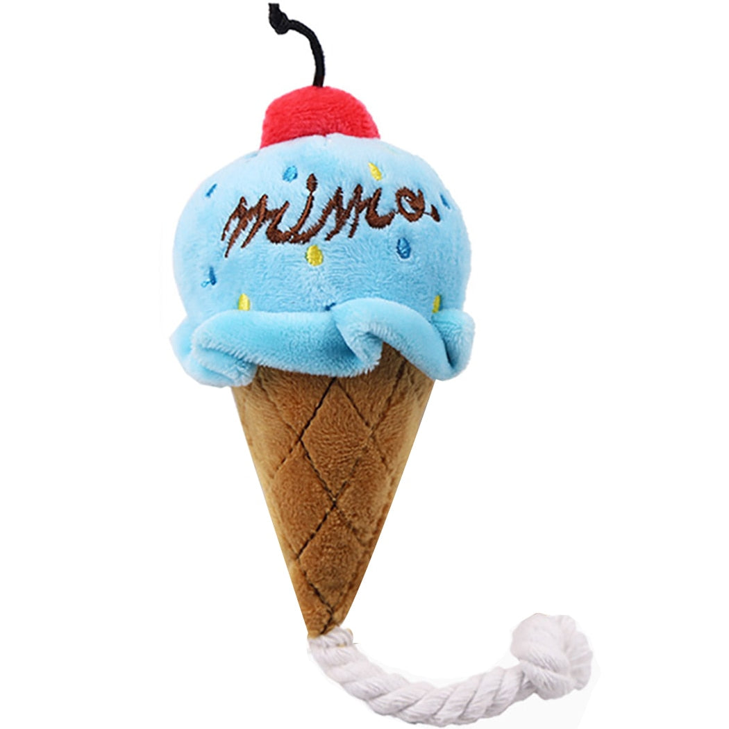 Pet Toys Funny Cartoon Cute Fruit Bite Resistant Plush Squeaky Toy Pet Chew Toy For Cats Pet Interactive Partner