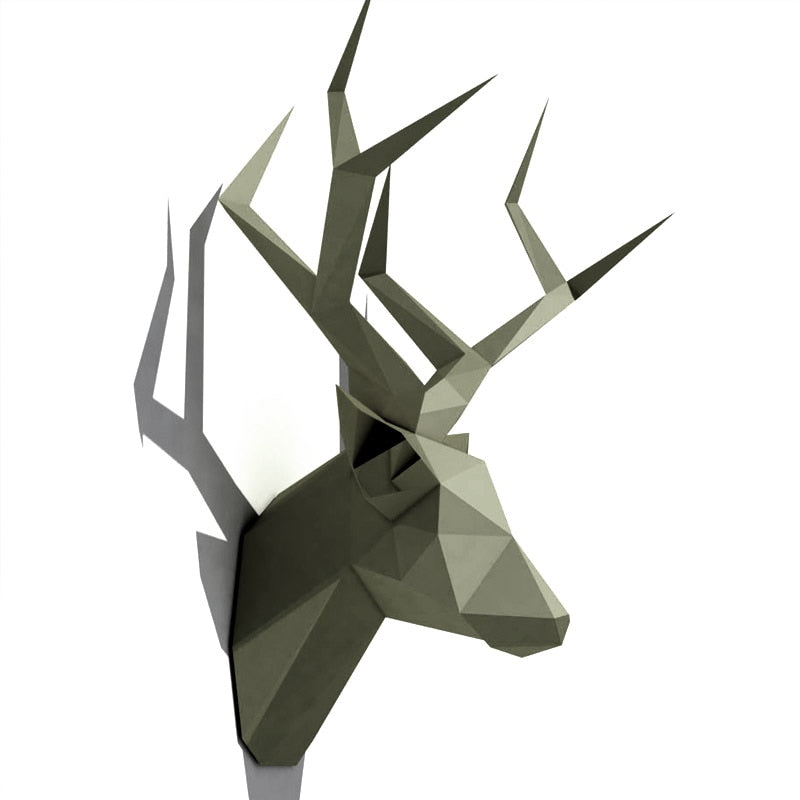 3D Pear Deer Head Animal Paper Model Toy Home Decor Living Room Decor DIY Paper Craft Model Party Gift