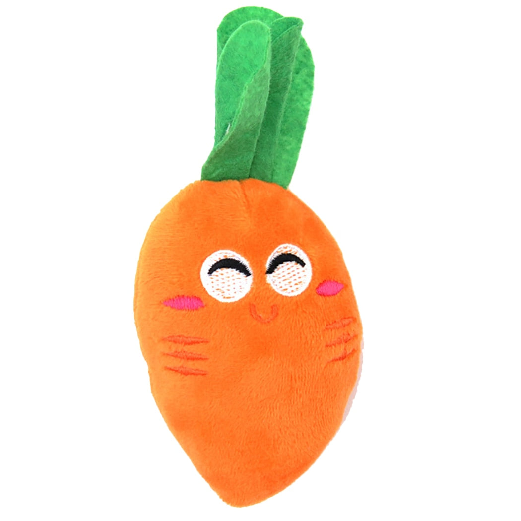 Pet Toys Funny Cartoon Cute Fruit Bite Resistant Plush Squeaky Toy Pet Chew Toy For Cats Pet Interactive Partner