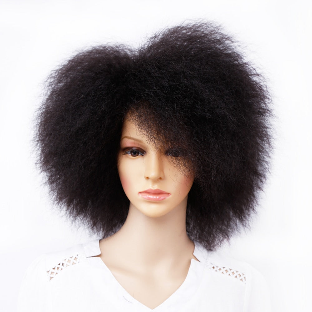 Amir Synthetic Kinky Curly Wig Short Afro Wigs Black Brown Red Color 6inch Short Wig
