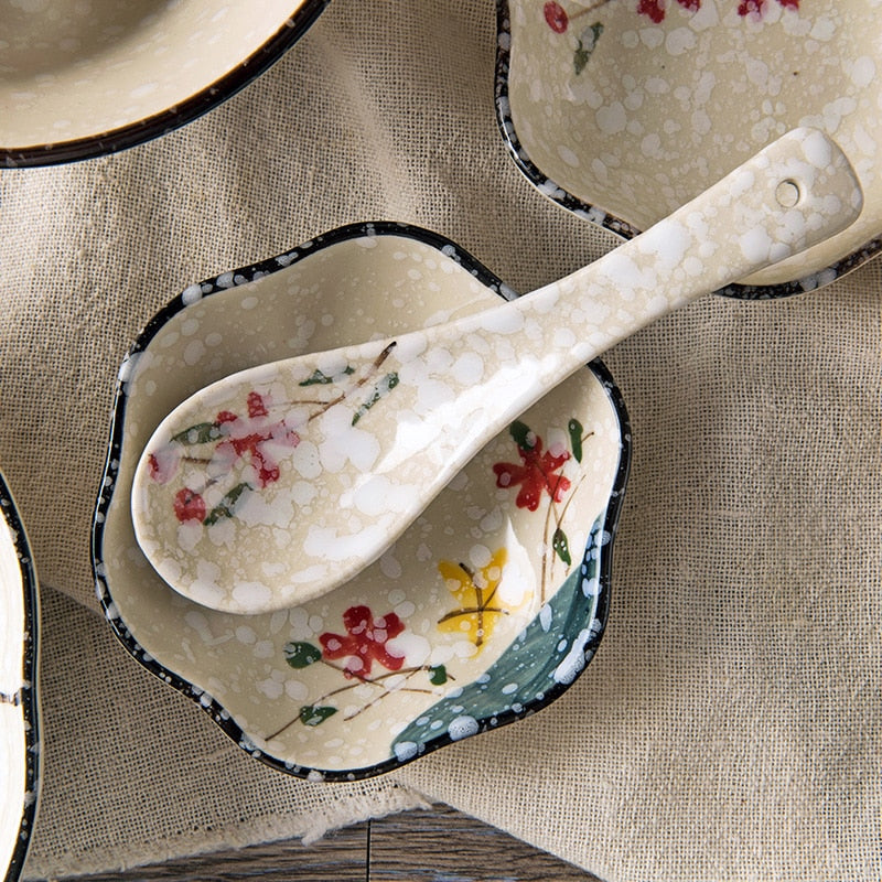 1pc Japanese-style Ceramic Spoon Rice Spoon Tableware Stir Soup Spoon
