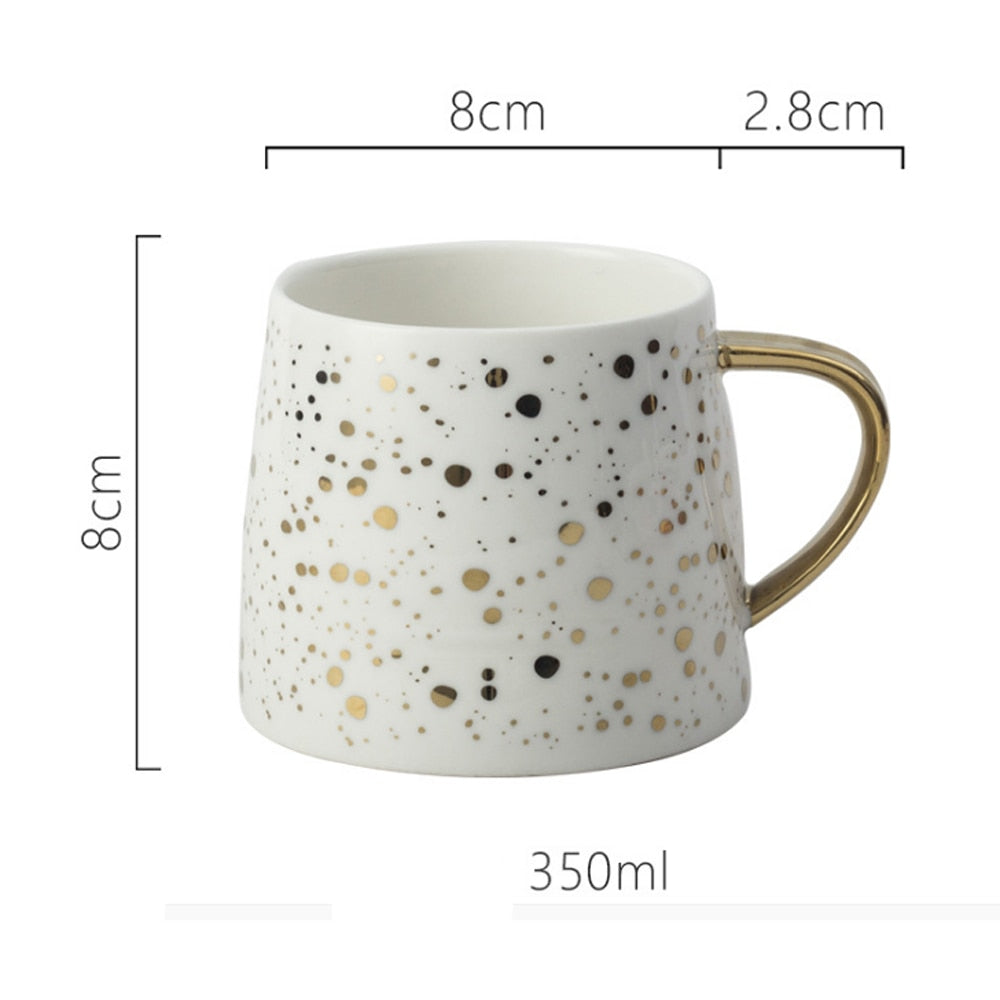 Ceramic Coffee Mug Milk Cup Drinkware Starry Sky Pattern Teacup Simple Creative Mugs pink black white cup