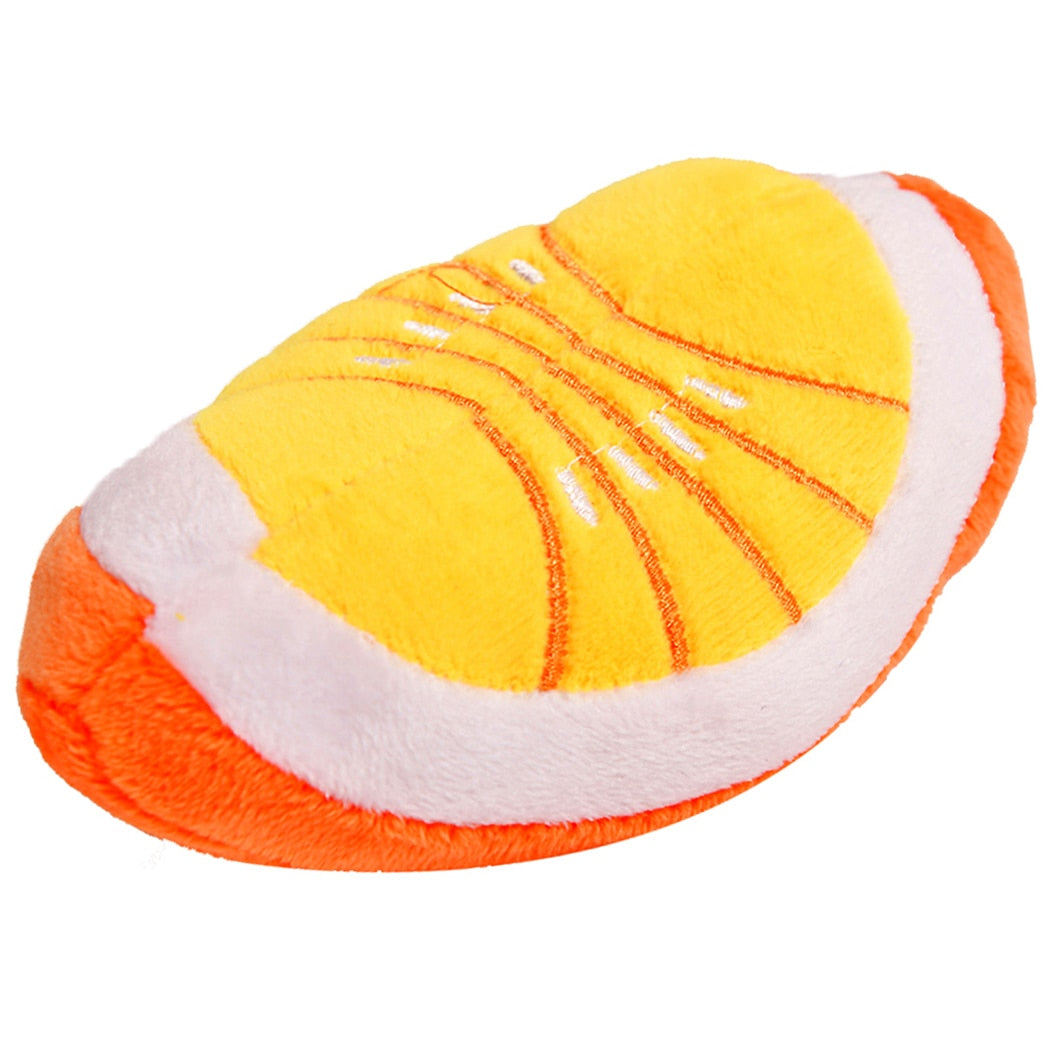 Pet Toys Funny Cartoon Cute Fruit Bite Resistant Plush Squeaky Toy Pet Chew Toy For Cats Pet Interactive Partner