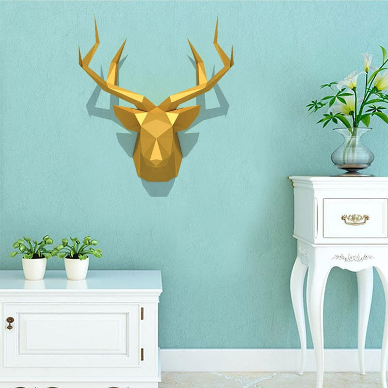 3D Pear Deer Head Animal Paper Model Toy Home Decor Living Room Decor DIY Paper Craft Model Party Gift