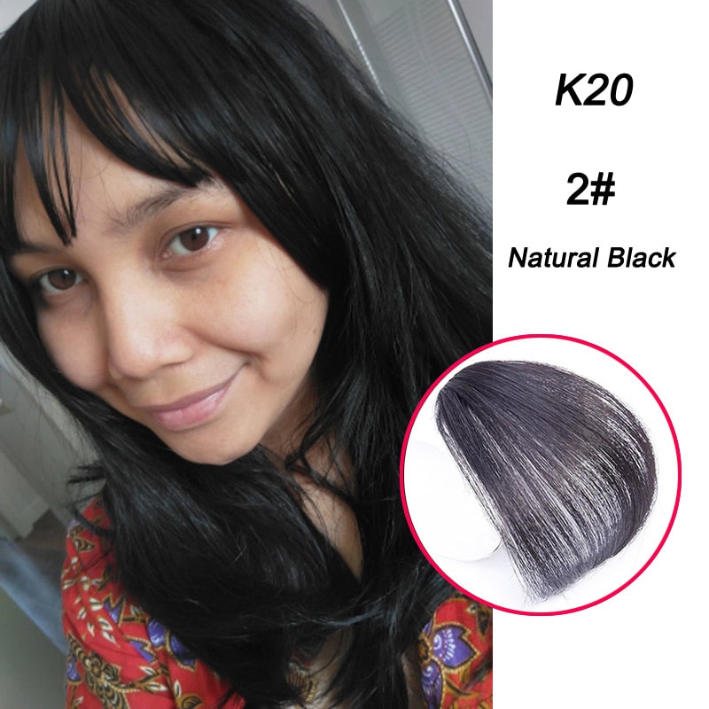 False Synthetic Bangs Hair Extension Fake Fringe Natural Hair Clip on Hairpieces Light Brown Wigs