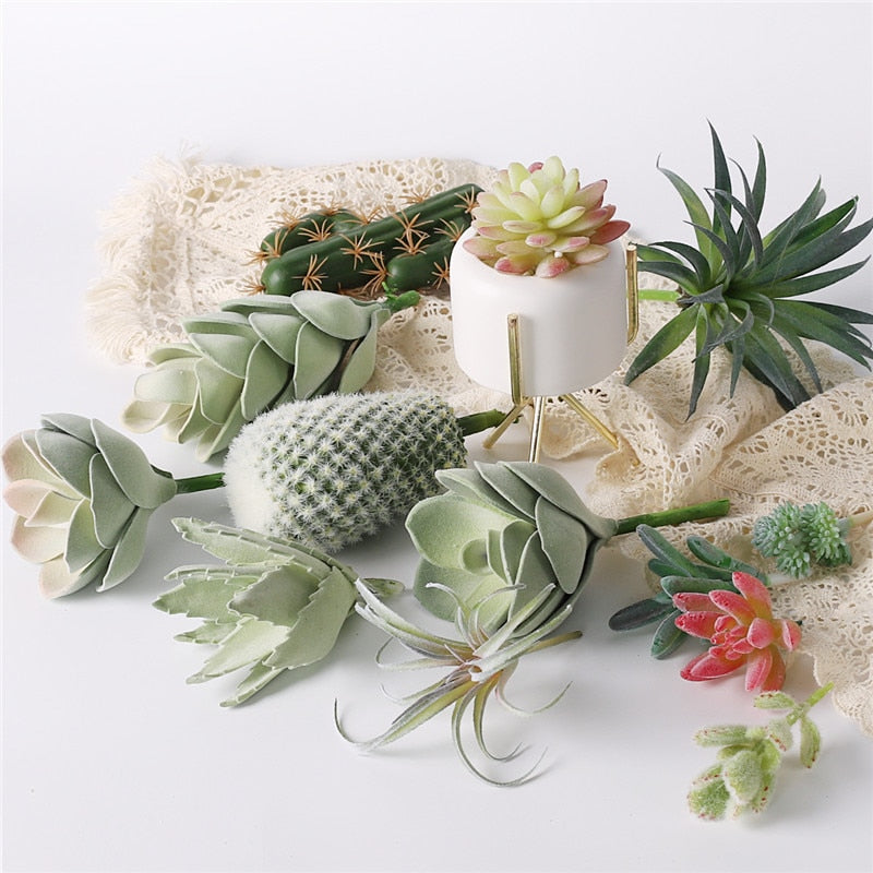 Artificial plants suculentas Fake cactus decoration plantas artificiales home decor Green succulent