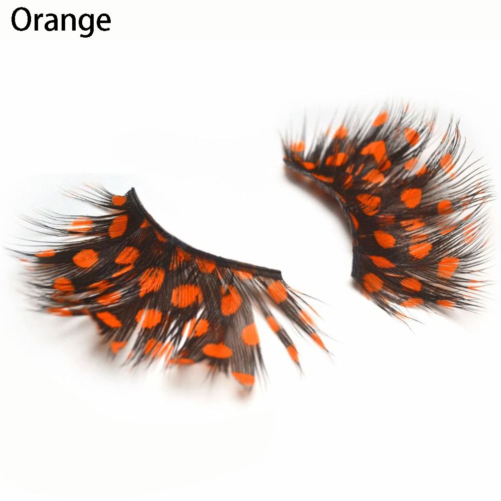 1Pair Bushy Feathers Exaggerate False Eyelashes Stage Catwalk Art Fake Eyelashes 100% Handmade Eyelash Extension