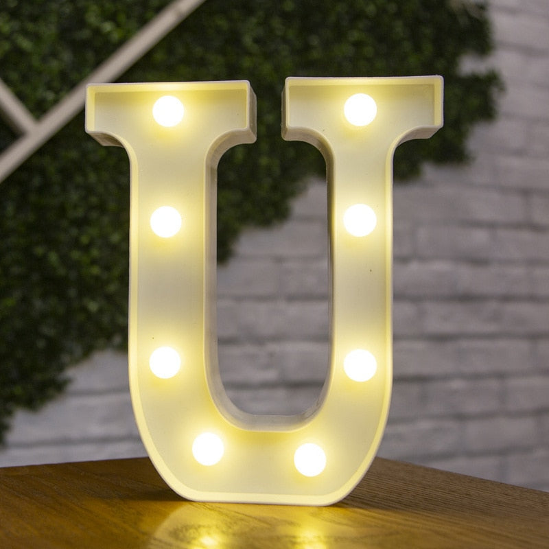 Alphabet Letter LED Lights Luminous Number Lamp Decor Battery Night Light for home Wedding Birthday party Decoration