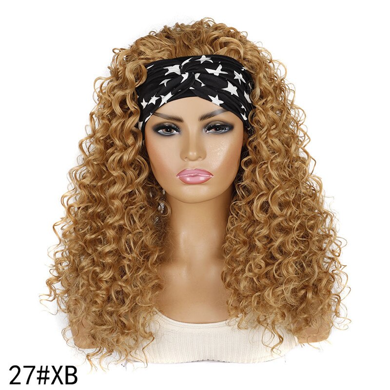 Deep Wave Headband Wig Heat Resistant Fiber Synthetic Wig Blonde Synthetic Hair Wigs For Women