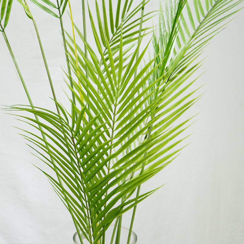 Green Artificial Palm Leaf Plastic Plants Tropical Tree Branch Fake Plants Jungle Home Garden Decor Wedding Decoration