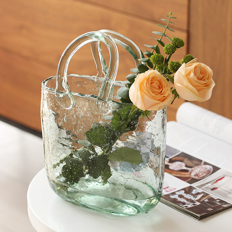 Flower Vase Hydroponic Pots Nordic Creative Basket Vase Big Glass Vase For Home Cristal Decoration