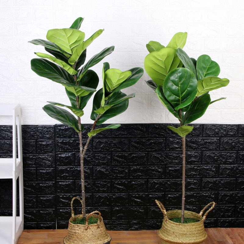122cm Tropical Tree Large Artificial Ficus Plants Branches Plastic Fake Leafs Green Banyan Tree For Home Garden Room Shop Decor