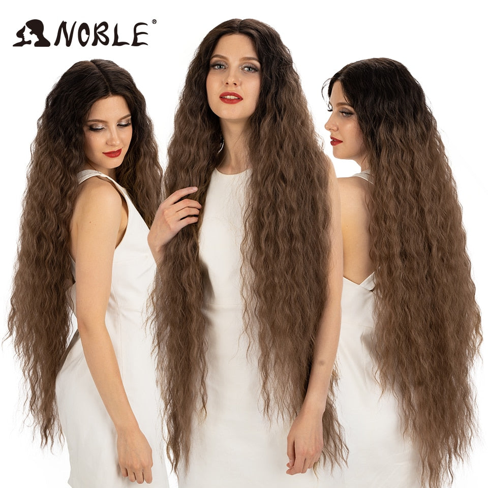 Cosplay Wig Synthetic Lace Part Wig Long Curly 42 Inch Cosplay Wig Blonde Ombre Lace Wig Synthetic Lace Wig