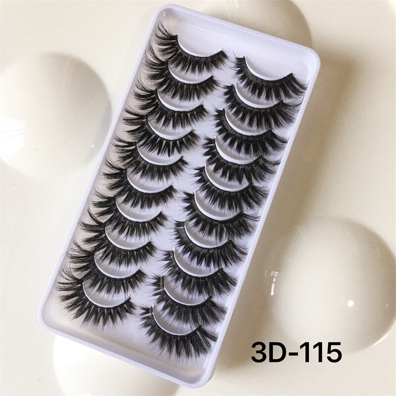 8pairs eyelashes fake lashes long eyelash 25mm mink lashes fluffy dramatic false eyelashes