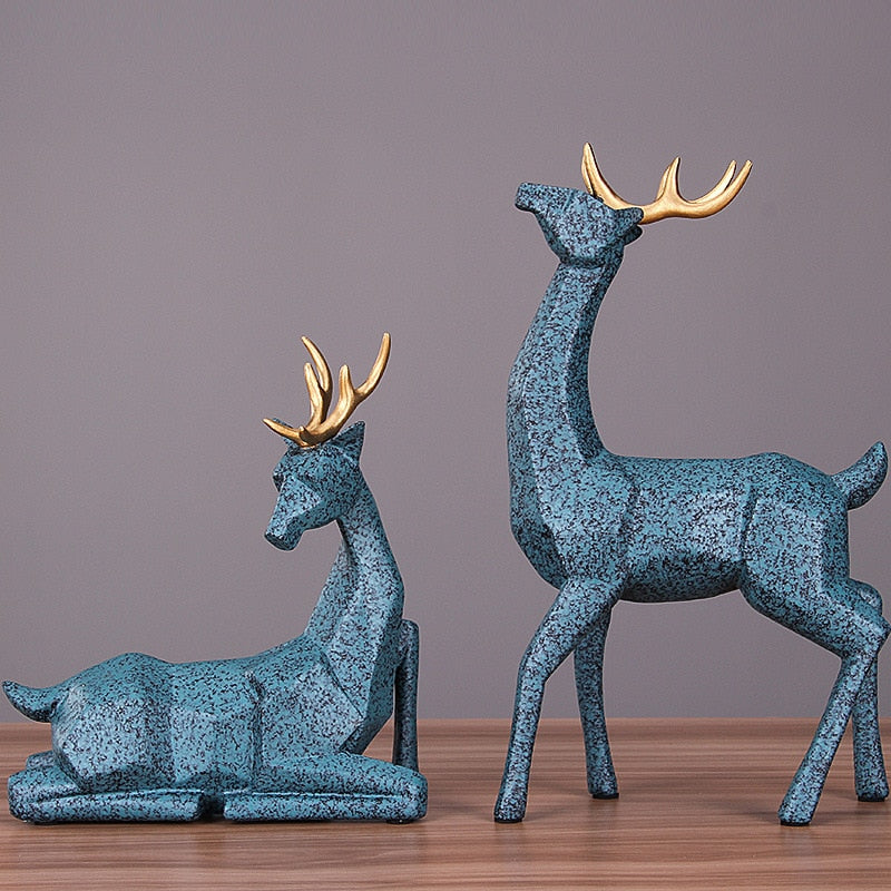 Nordic Creative Solid Geometry Home Decor Living Room Deer Ornaments Resin Craft Home Furnishing for Decoration Figurine
