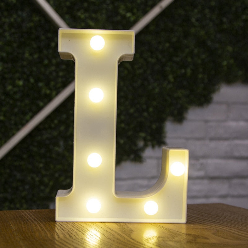 Alphabet Letter LED Lights Luminous Number Lamp Decor Battery Night Light for home Wedding Birthday party Decoration