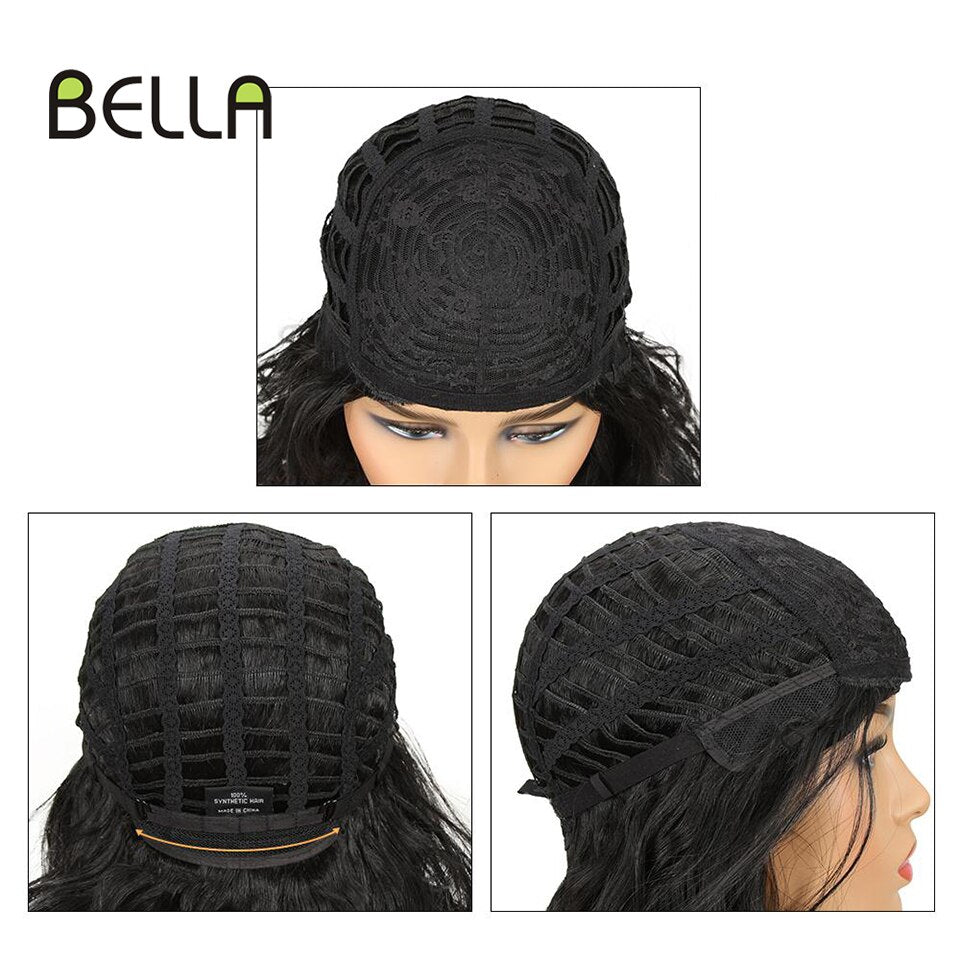 Bella Bob Wig Short Synthetic Wig 12 Inch Omber Blue Hair Curly Bob Wig Heat Resistant Wig With Bangs Cosplay Wig