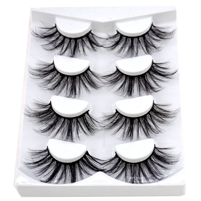 Volume lashes Natural mink eyelashes 25mm lashes 4 pair 3D eyelashes 100% handmade eyelashes extension false eyelashes