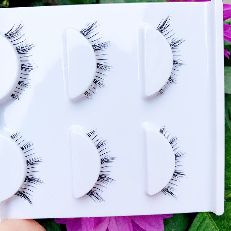 3 Pairs False Eyelashes Japanese Handmade Natural Lower Eyelashes Japanese Eye Tail Lengthened Short Nude