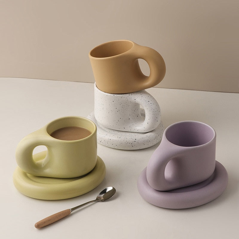 Ceramic Espresso Mugs Coffee Cups Saucers Stranger Things Funny Drinkware Original Mug for Tea Large Set