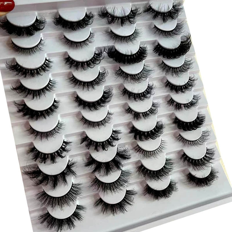20 Pairs Fluffy Lashes 25mm 3D Mink Lashes Long Thick Natural False Eyelashes Mink Eyelashes