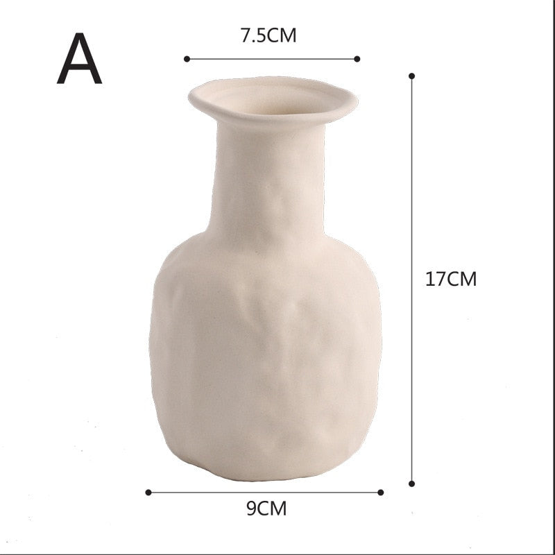 Nordic Ins Ceramic Vase Home Decoration Ornaments Crafts Vegetarian Ceramic Flower Pot Art Vases Home Decoration