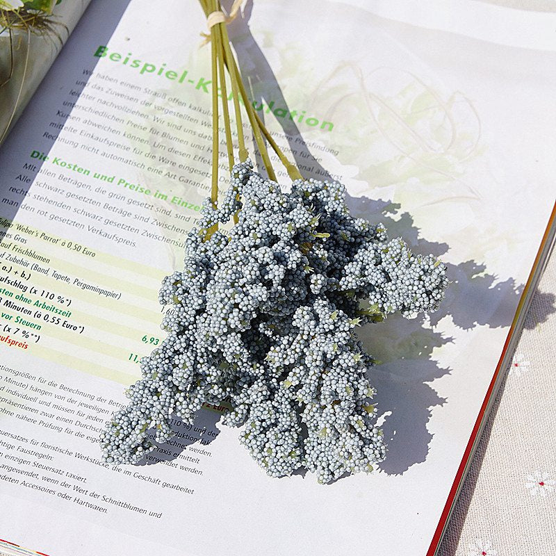 6 Pieces Bundle PE Lavender Cheap Artificial Flower Wholesale Plant Wall Decoration Bouquet Material Manual Diy Vases for Home