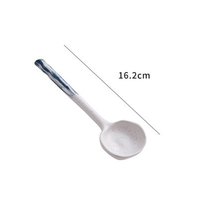 Ceramic Soup Spoon Japanese Tableware Eating Spoon Creative Long handle Spoons Kitchen Cooking Utensil Tool Teaspoon