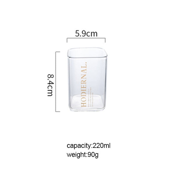 Creative Square Glass Mug Gold Letter Printing Breakfast Milk Coffee Cup Crystal Transparent Heat-resistant Home Drinkware