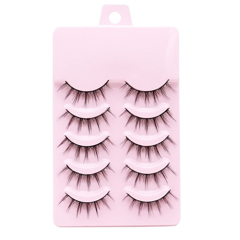 5 Pairs Cos False Eyelashes Natural Thick Clustered Eyelashes Women Makeup Eyelash Extension Japanese False Eyelashes