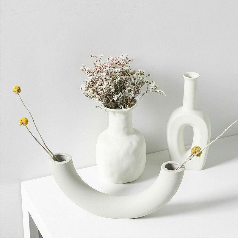 Nordic Ins Ceramic Vase Home Decoration Ornaments Crafts Vegetarian Ceramic Flower Pot Art Vases Home Decoration